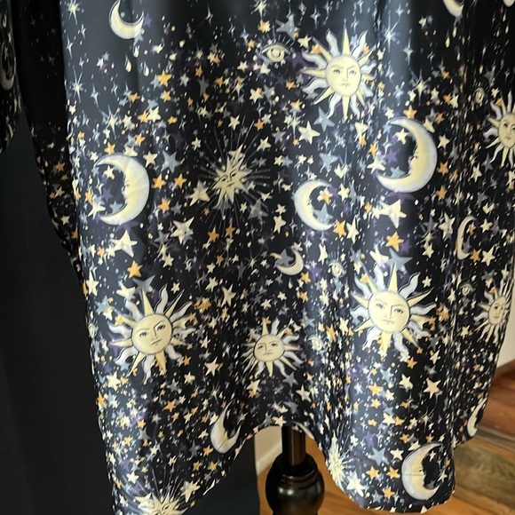 J.Crew navy blue new with tags, silky robe designed with moon and stars - Picture 5 of 10
